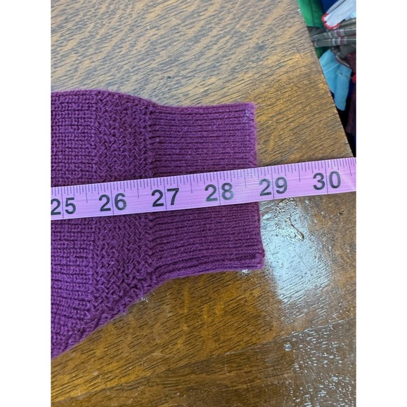 Vintage Lands End Sweater Mens Large Brugundy Henley Ribbed Knit Pullover 90s - Picture 5 of 6